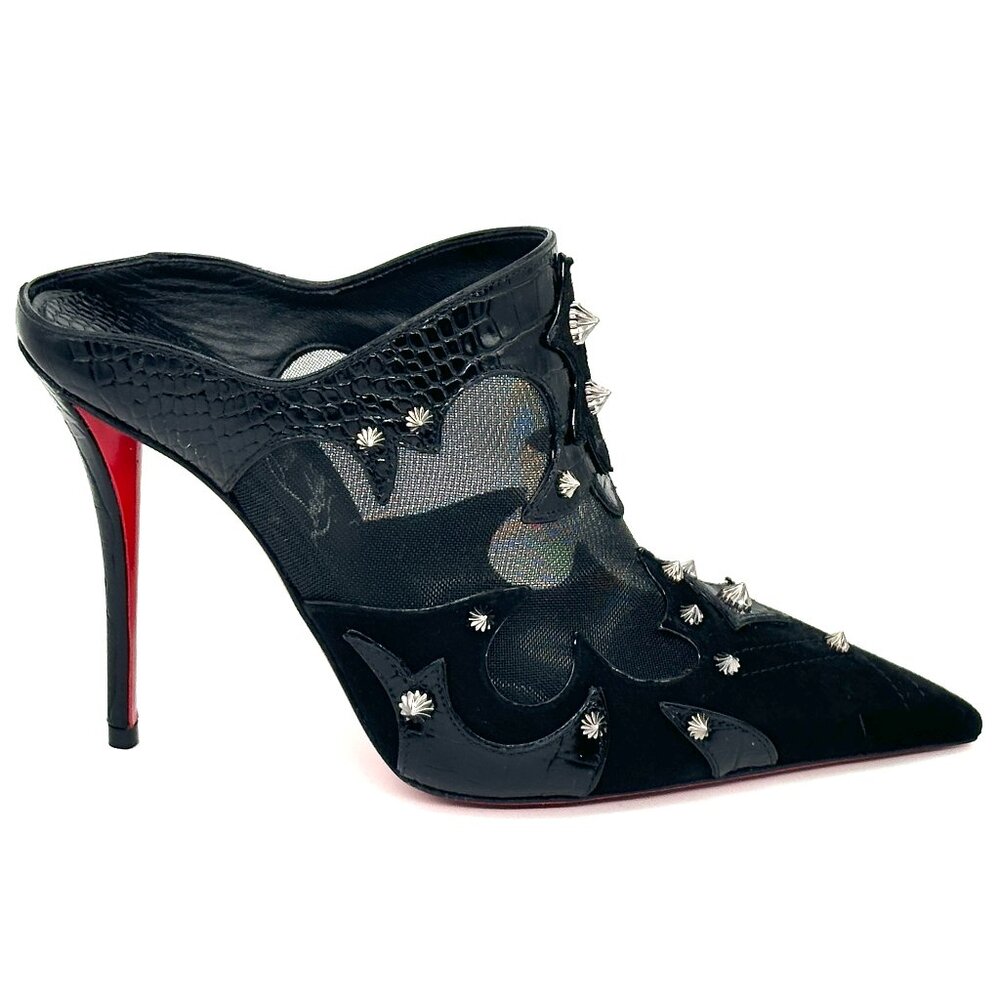 Christian Louboutin MULATIAG 100 Spiked Stud Mule Slide Heels Sandals Shoe - Picture 9 of 16